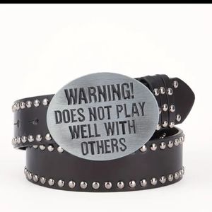 Doesn't play well with others 47" belt &  buckle set. Ace of spades not …